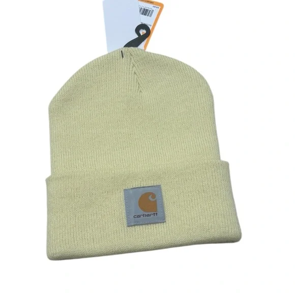 CARHARTT NWT Pale Yellow Knit Cuffed Beanie Acrylic - Picture 1 of 2